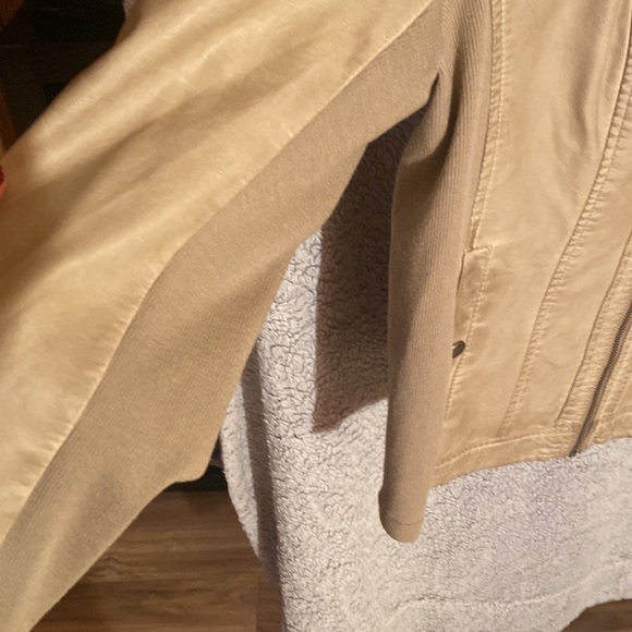 Sebby Tan Faux Leather Jacket Size XXL - Picture 11 of 11